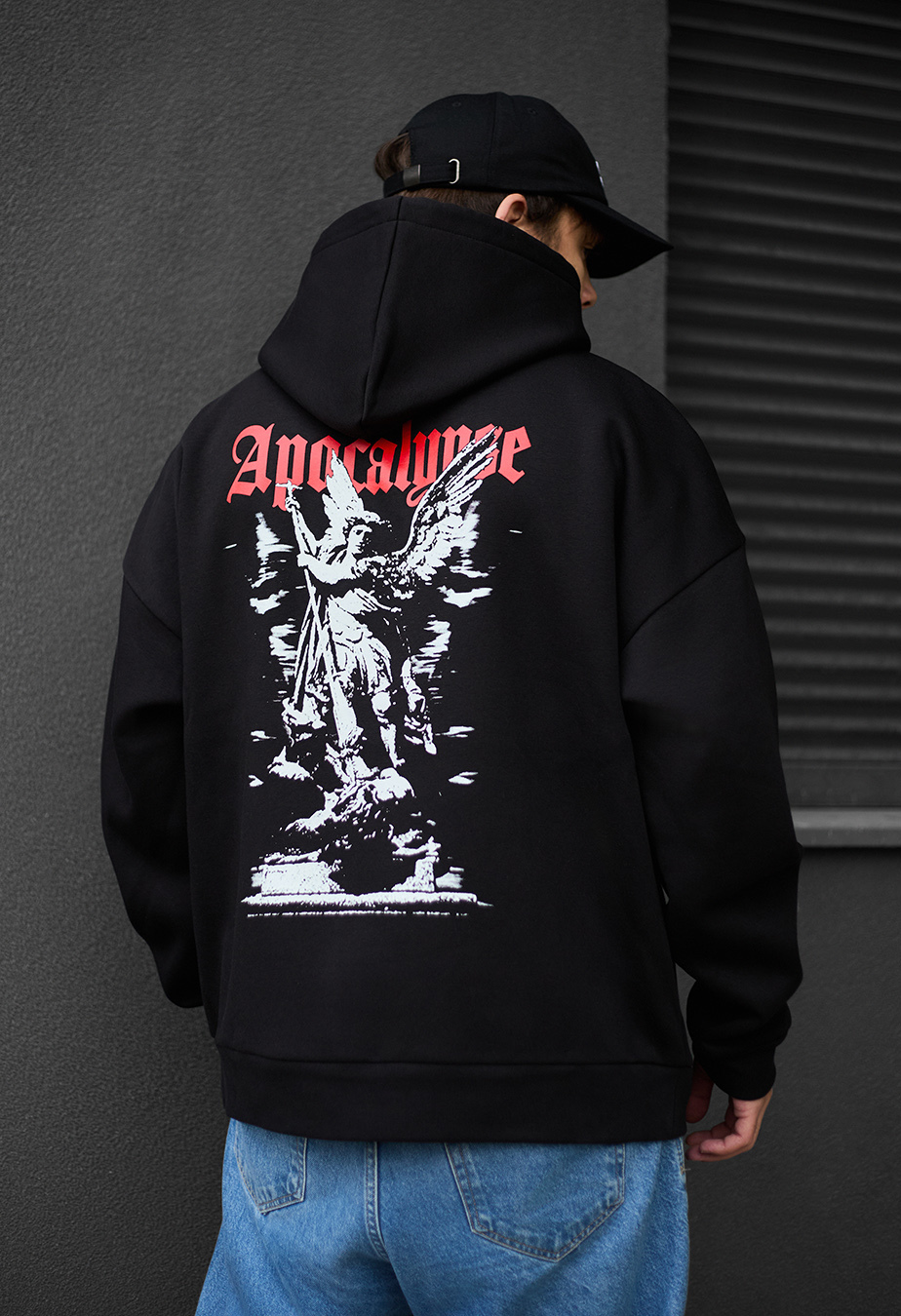 Толстовка чоловіча Staff apocalypse oversize fleece чорна оверсайз