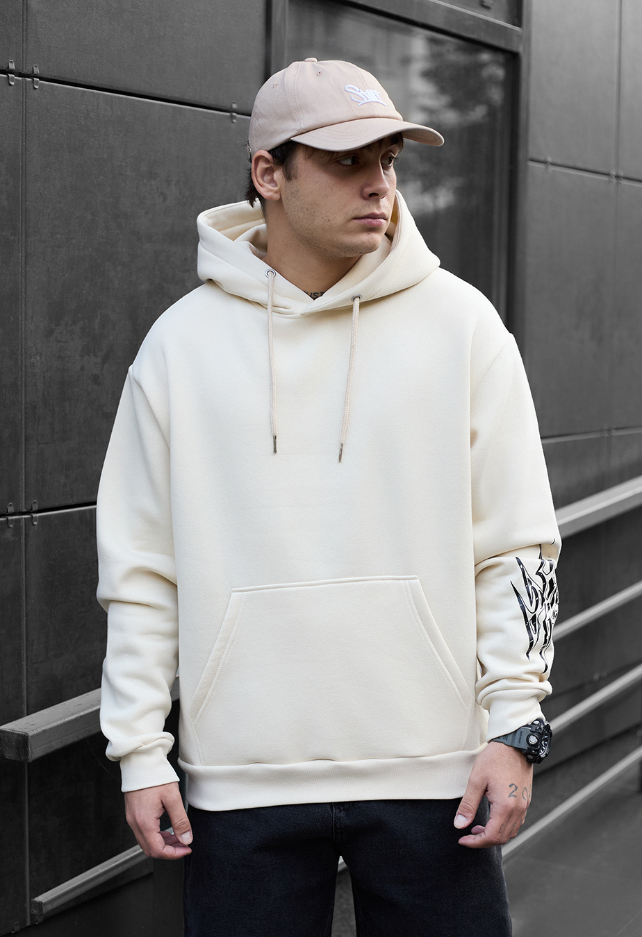 Толстовка чоловіча Staff underground oversize fleece молочного