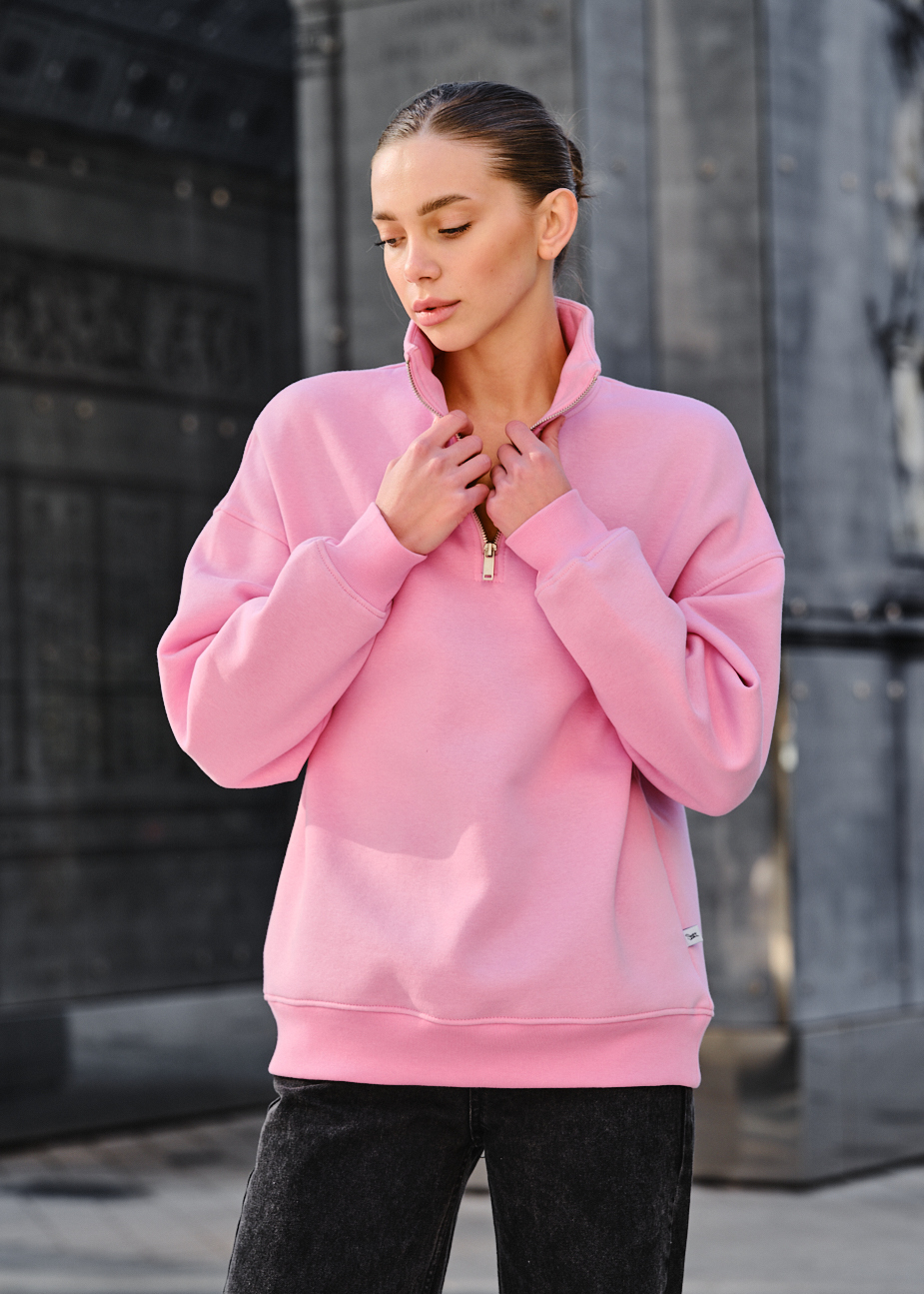 Олімпійка жіноча Staff le pink oversize fleece рожева на флісі