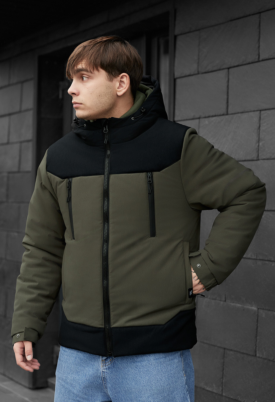 Куртка чоловіча зимова Staff she khaki & black чорний/хакі