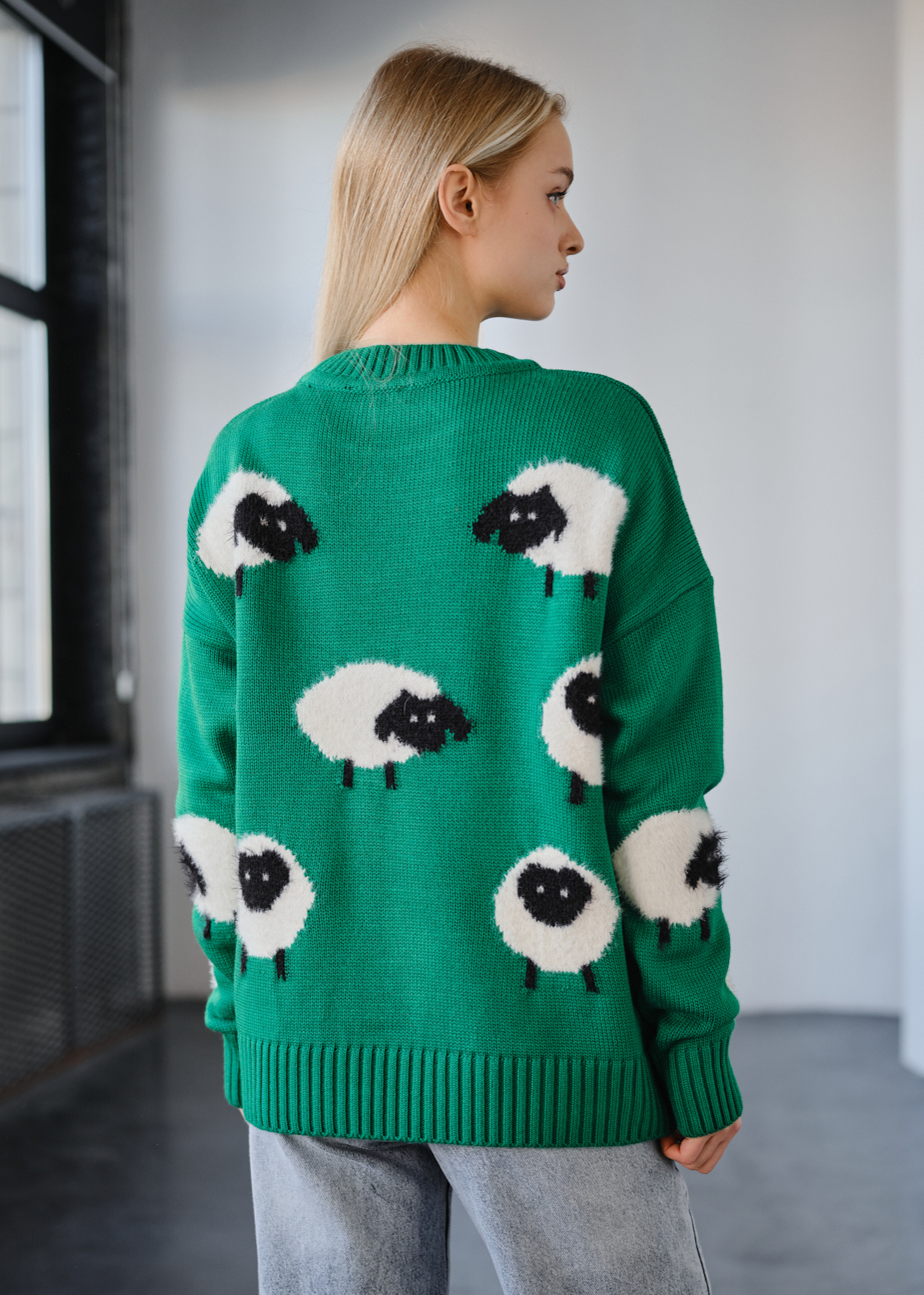 Кофта жіноча Staff lb green oversize зелена оверсайз тепла стильна