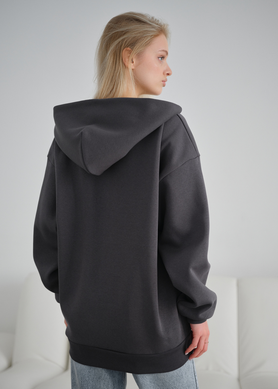 Толстовка жіноча Staff lix zip gray oversize fleece сіра на