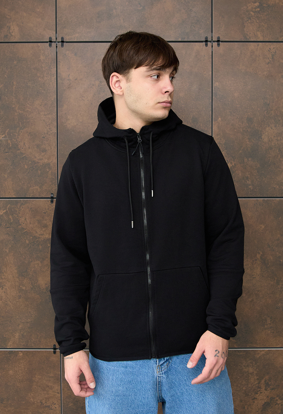 トップス c-boy style Depth Layer (No.28) Толстовка чоловіча Staff basic zip black чорна базова