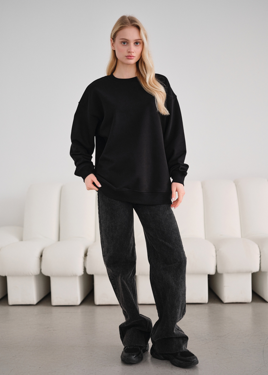 Світшот жіночий Staff fa black oversize чорний оверсайз брендовий