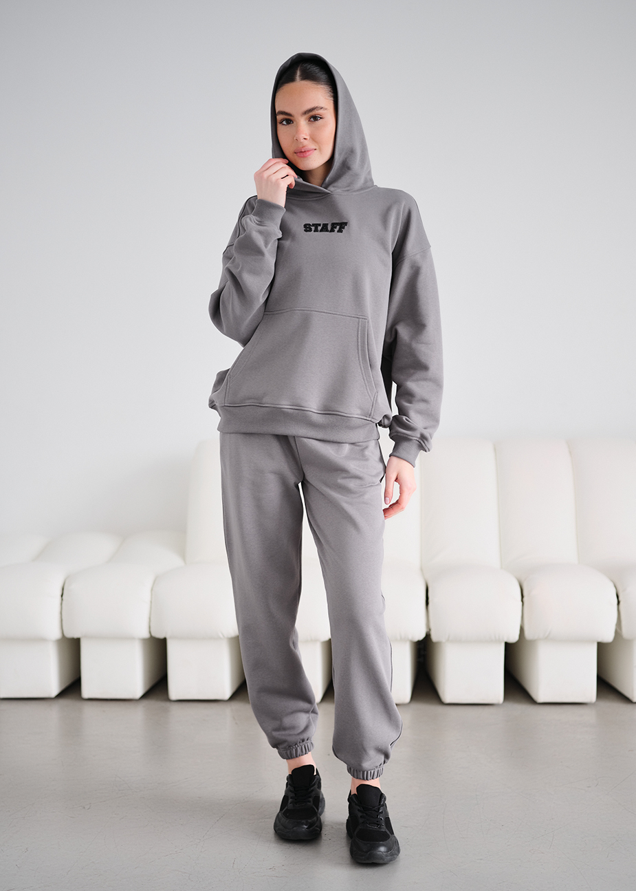 Спортивний костюм жіночий Staff nex gray oversize сірий брендовий