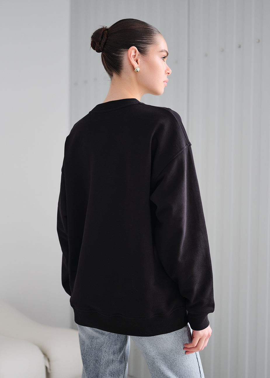 Світшот жіночий Staff fa what ever oversize чорний з надписом