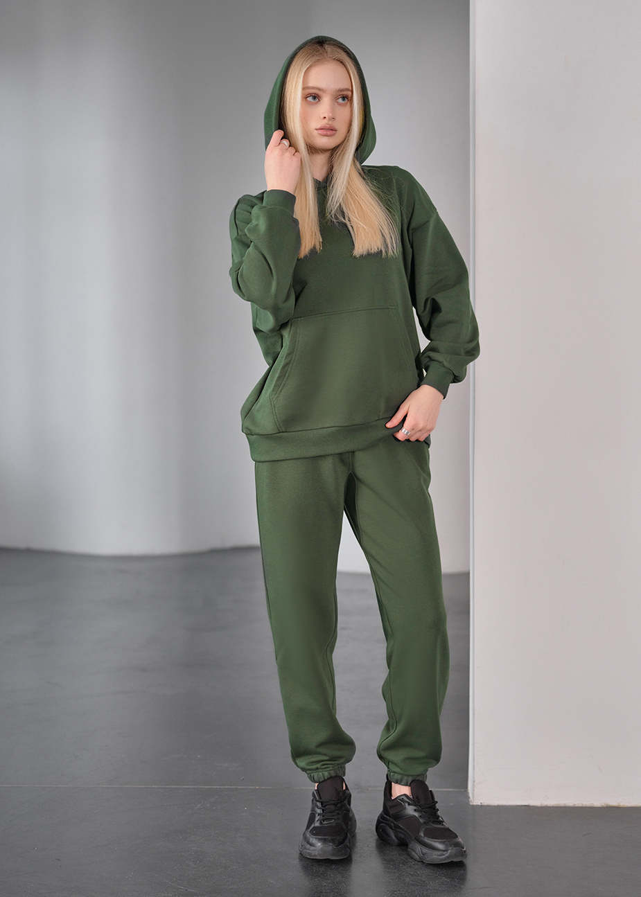 Костюм спортивний жіночий Staff lex green oversize зелений