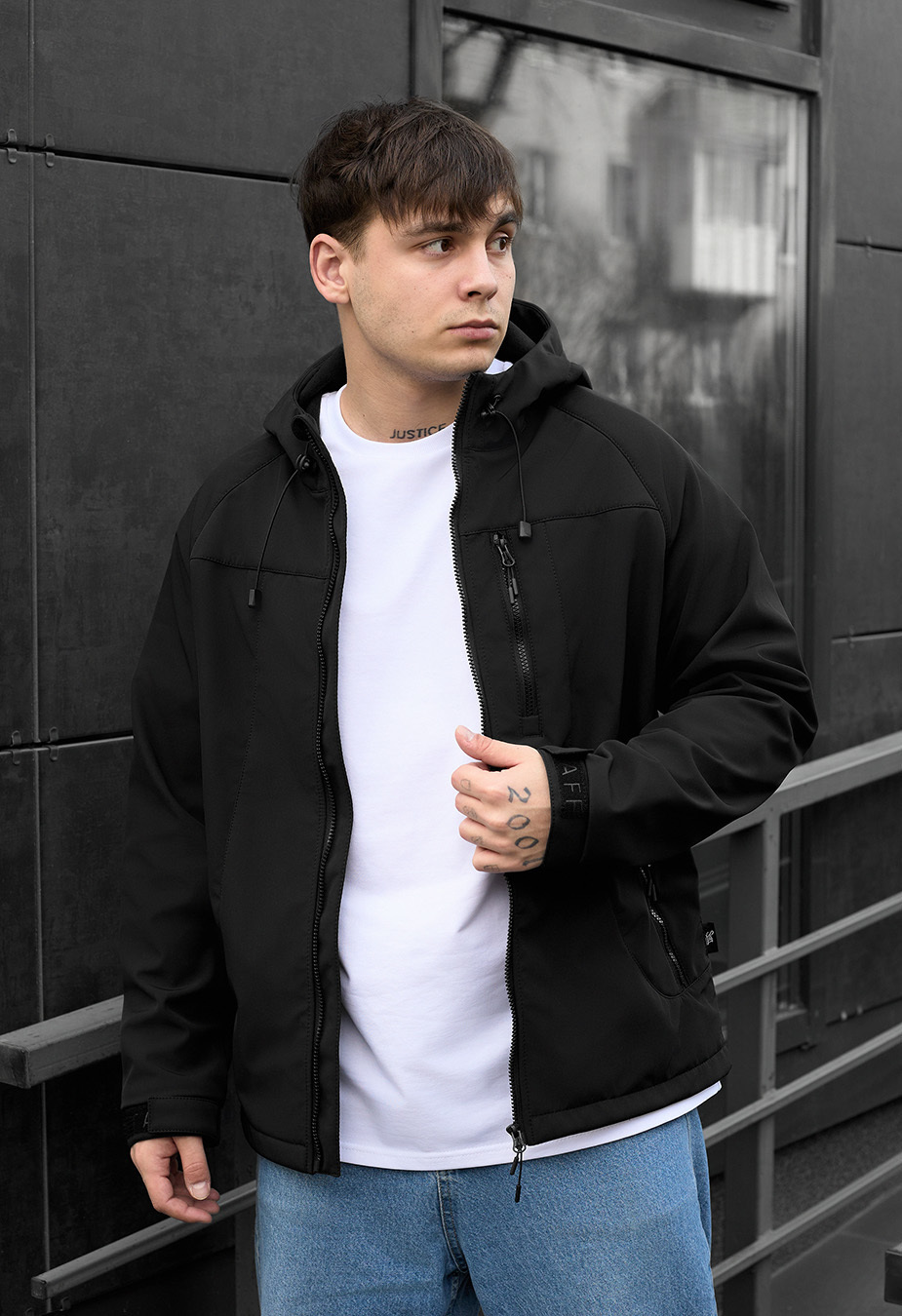 Чоловіча куртка Staff soft shell di black чорна демісезонна для