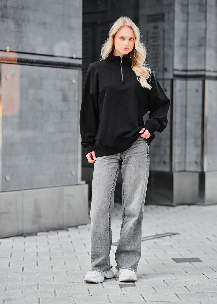 Олімпійка жіноча Staff le black oversize чорна оверсайз на