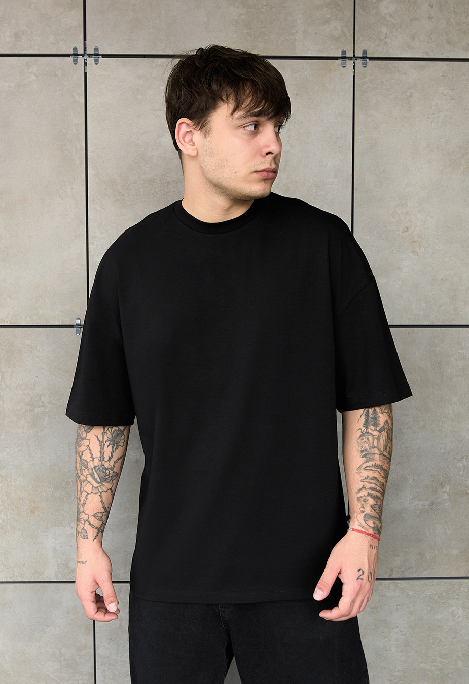 Чоловіча футболка Staff palm paradise oversize чорна оверсайз