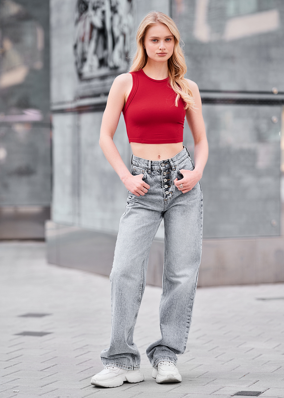 トップス the red thread S symbol bicolor tops THEREDTHREAD / ザレッドスレッド】S symbol bicolor tops