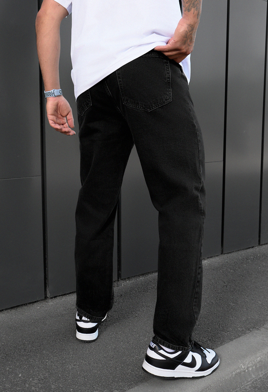 Джинси чоловічі Staff 2206 black baggy чорні широкі молодіжні
