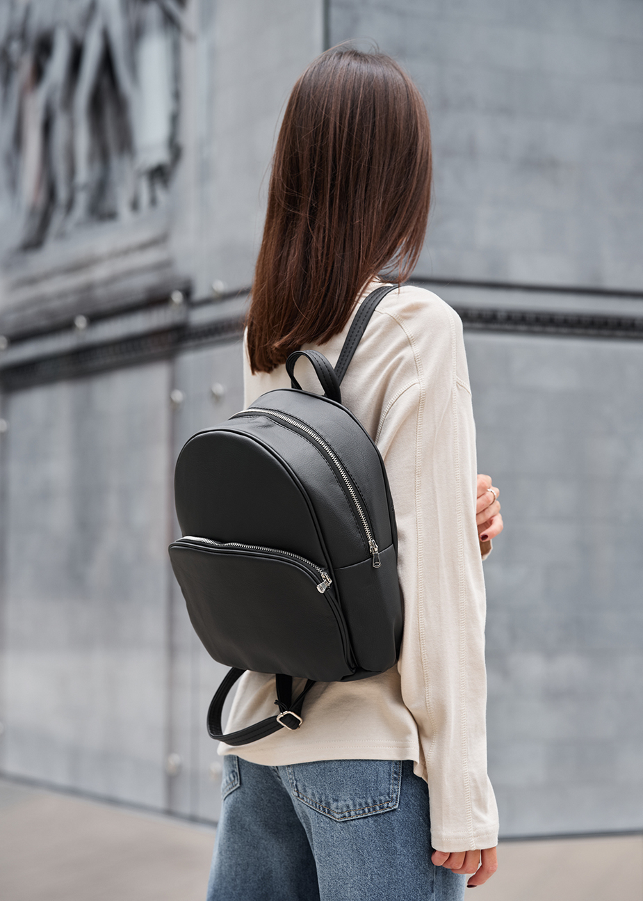Рюкзак жіночий Staff 9L black чорний еко шкіра стильний