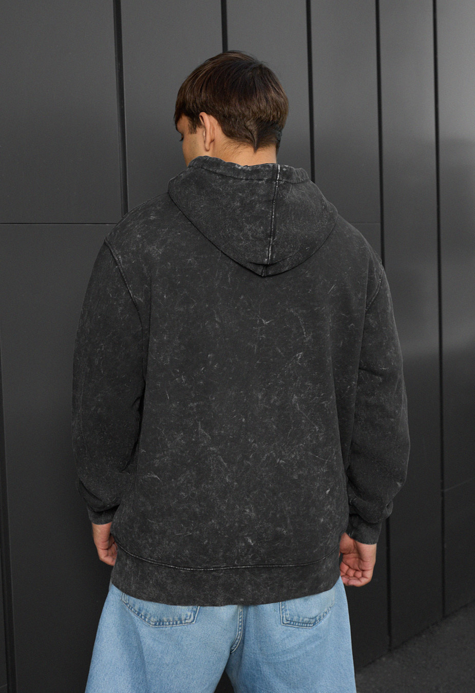 Чоловіче худі Staff va dark gray oversize темно-сіре на блискавці