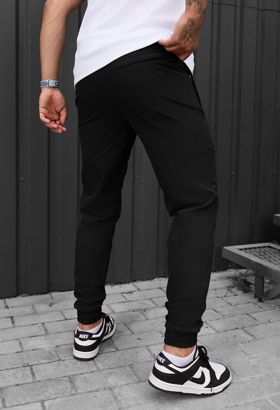 Джогери чоловічі Staff spandex di black чорні водонепроникні