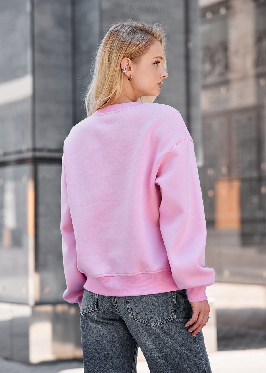 Світшот жіночий Staff lay pink oversize fleece рожевий оверсайз