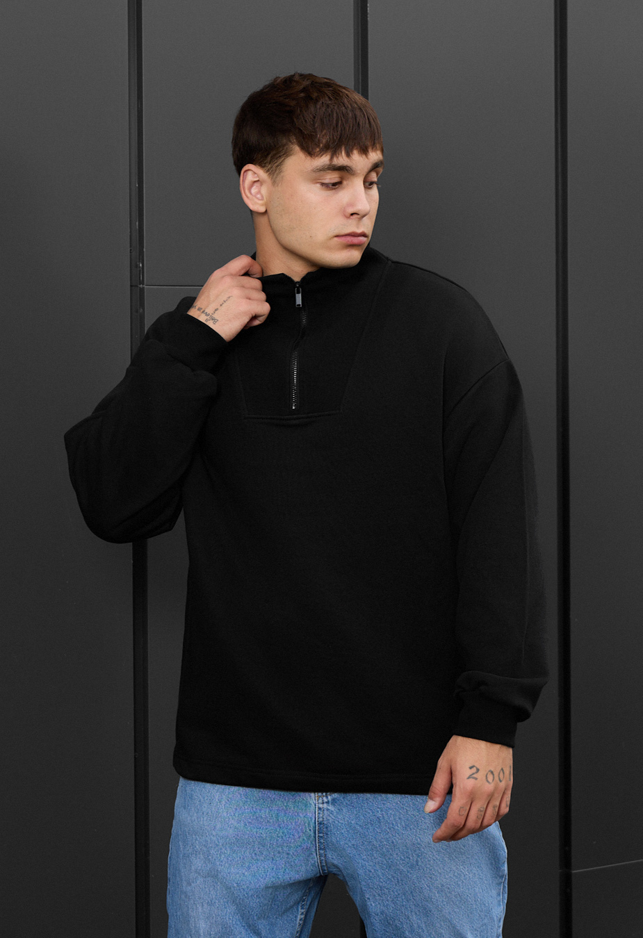Олімпійка чоловіча Staff 02 black чорна бавовняна модна купити