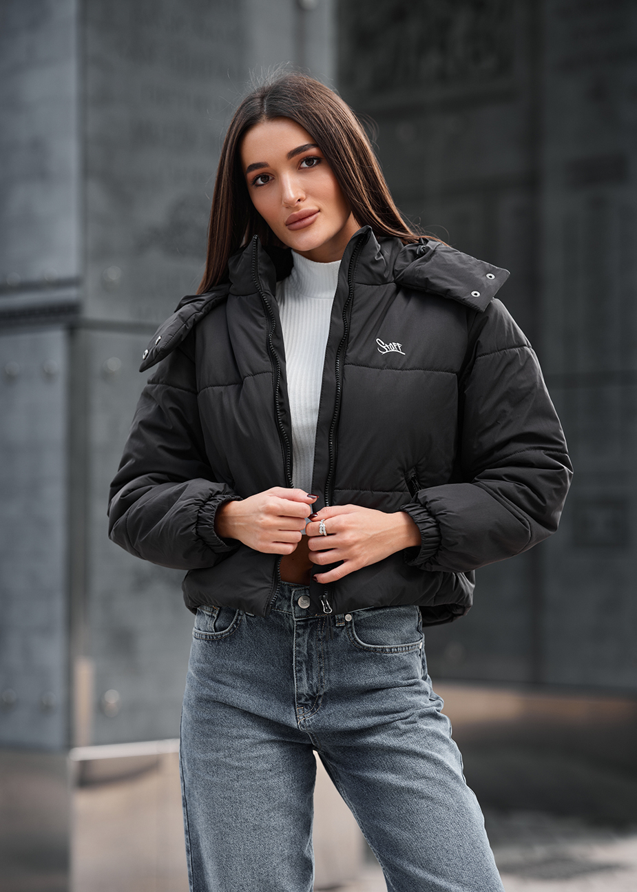 ERMANNO SCERVINO ドットデザイン ブルゾン ライトダウン Жіноча куртка Staff duxo dark gray темно-сіра демісезонна