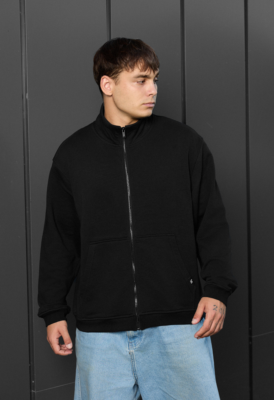 Толстовка чоловіча Staff basic zip black чорна базова