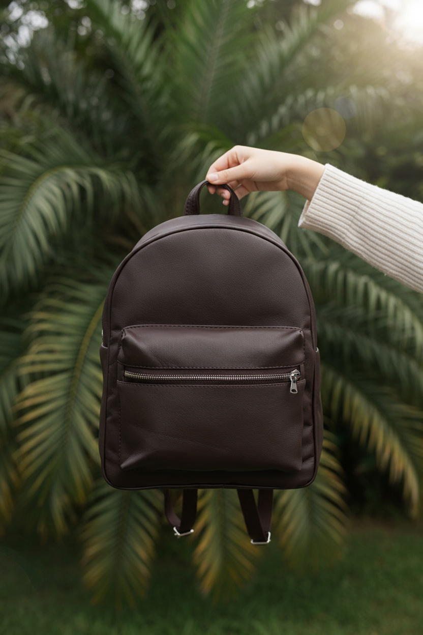 Жіночий рюкзак Staff 8L dark brown темно-коричневий молодіжний еко
