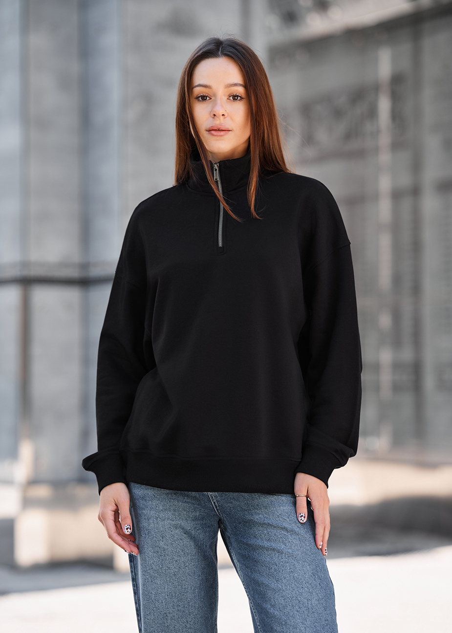 Олімпійка жіноча Staff mau black oversize чорна однотонна оверсайз
