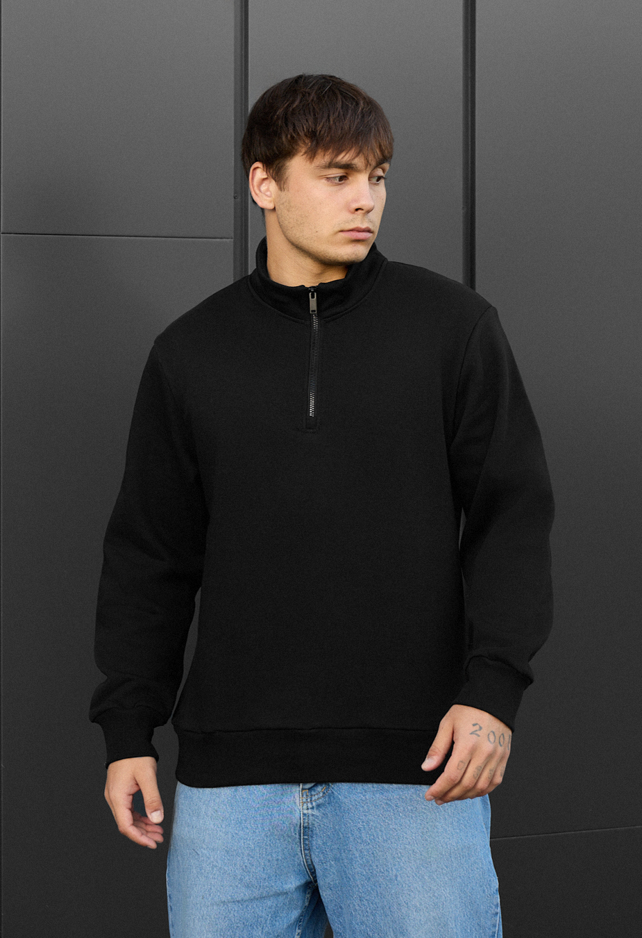 Олімпійка чоловіча Staff joi black fleece чорна утеплена для