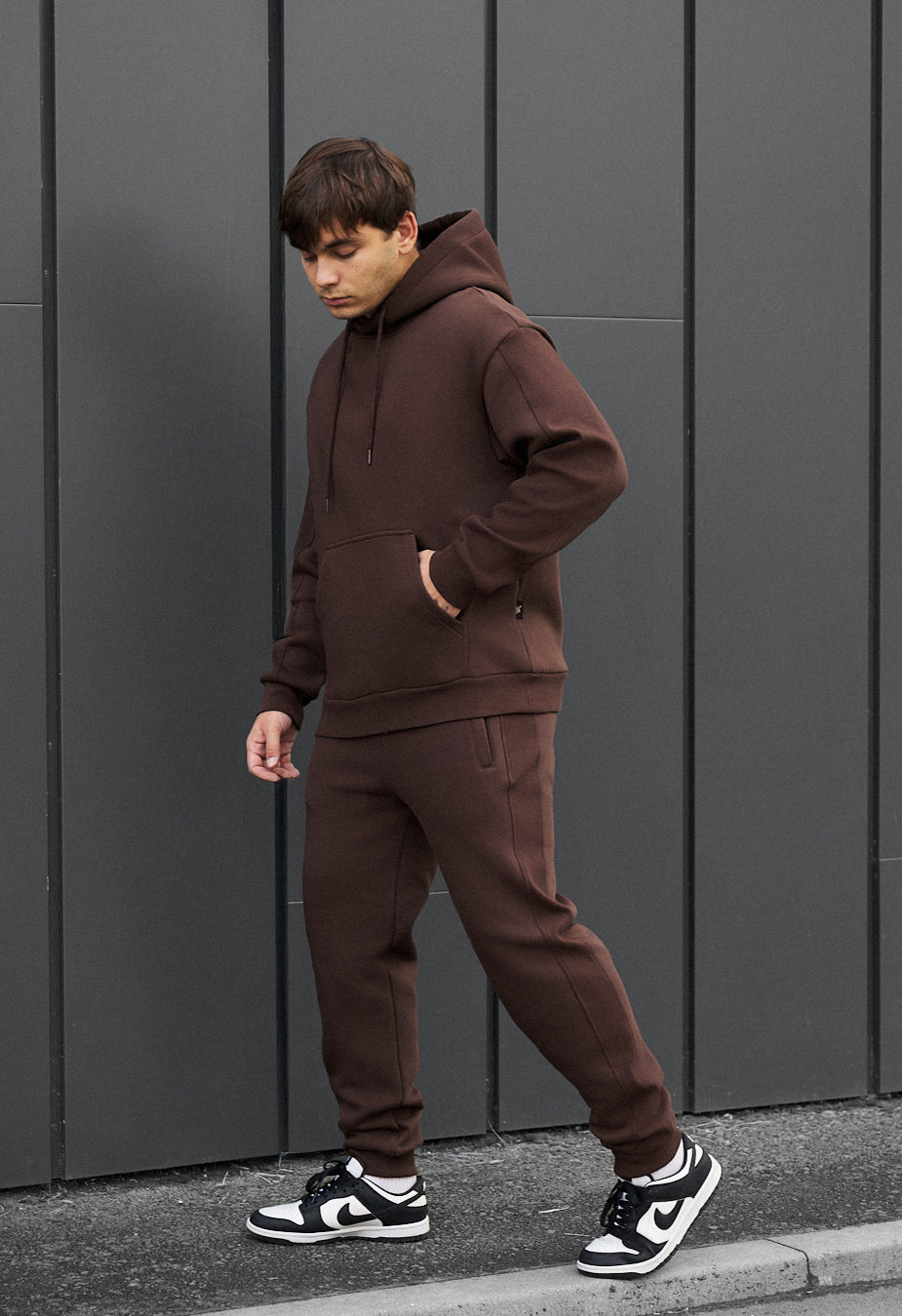 Спортивний костюм чоловічий Staff cr brown oversize fleece