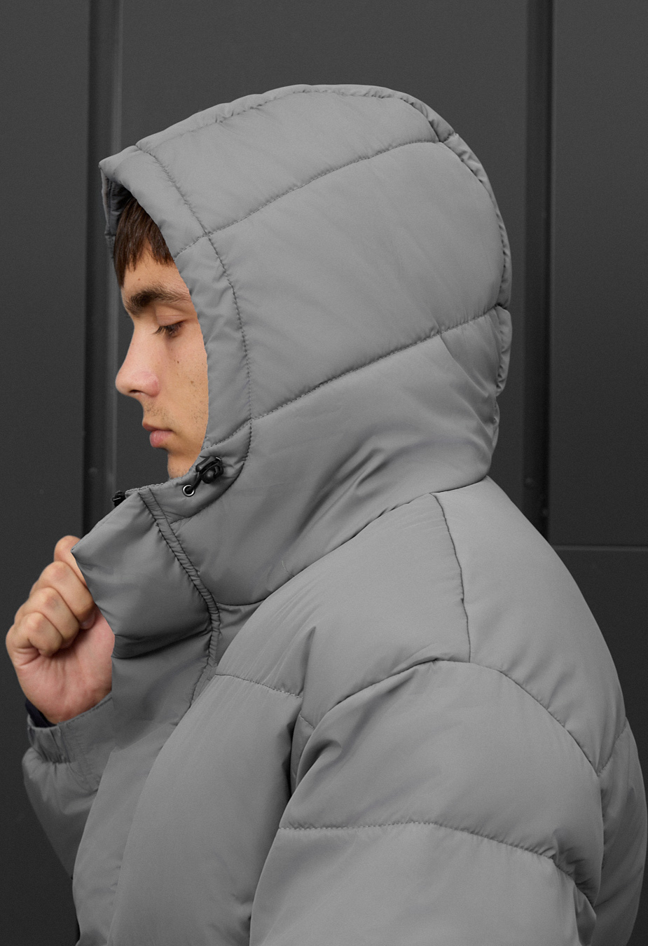 Зимова куртка чоловіча Staff zyne gray oversize сіра оверсайз