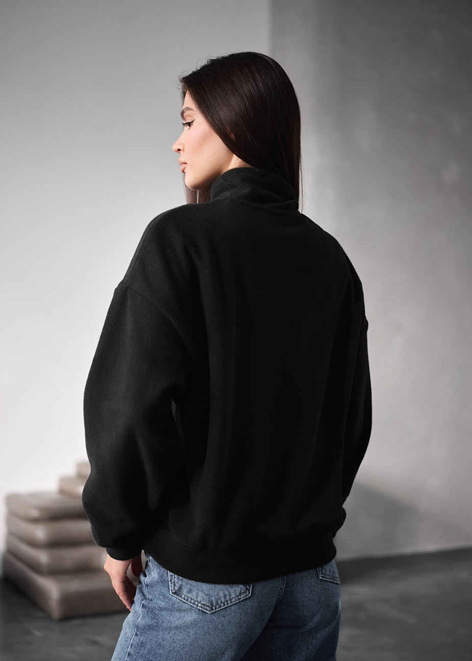 Олімпійка жіноча Staff di black logo oversize fleece чорна на