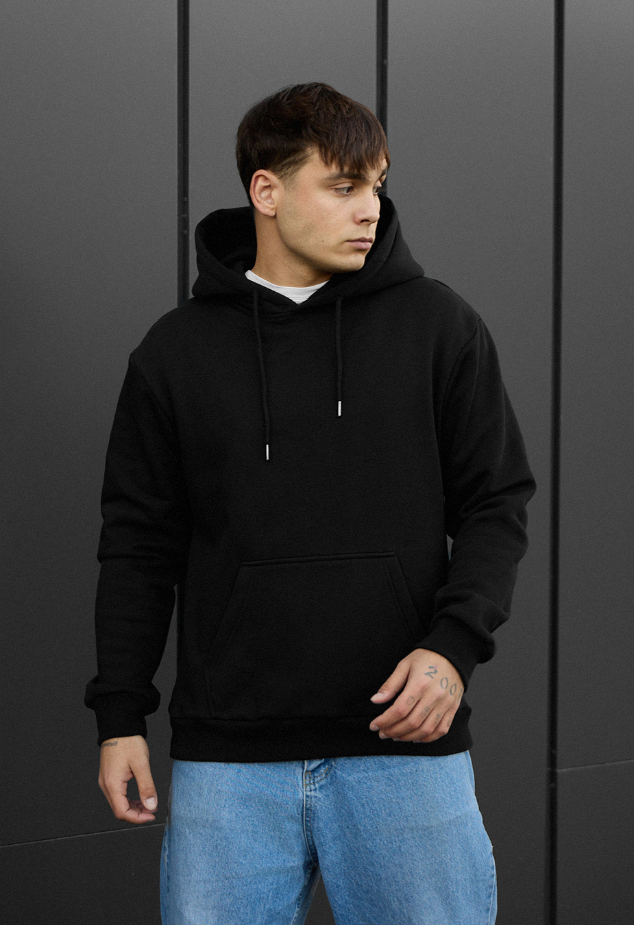 Толстовка чоловіча Staff tiger fleece чорна на флісі для підлітка