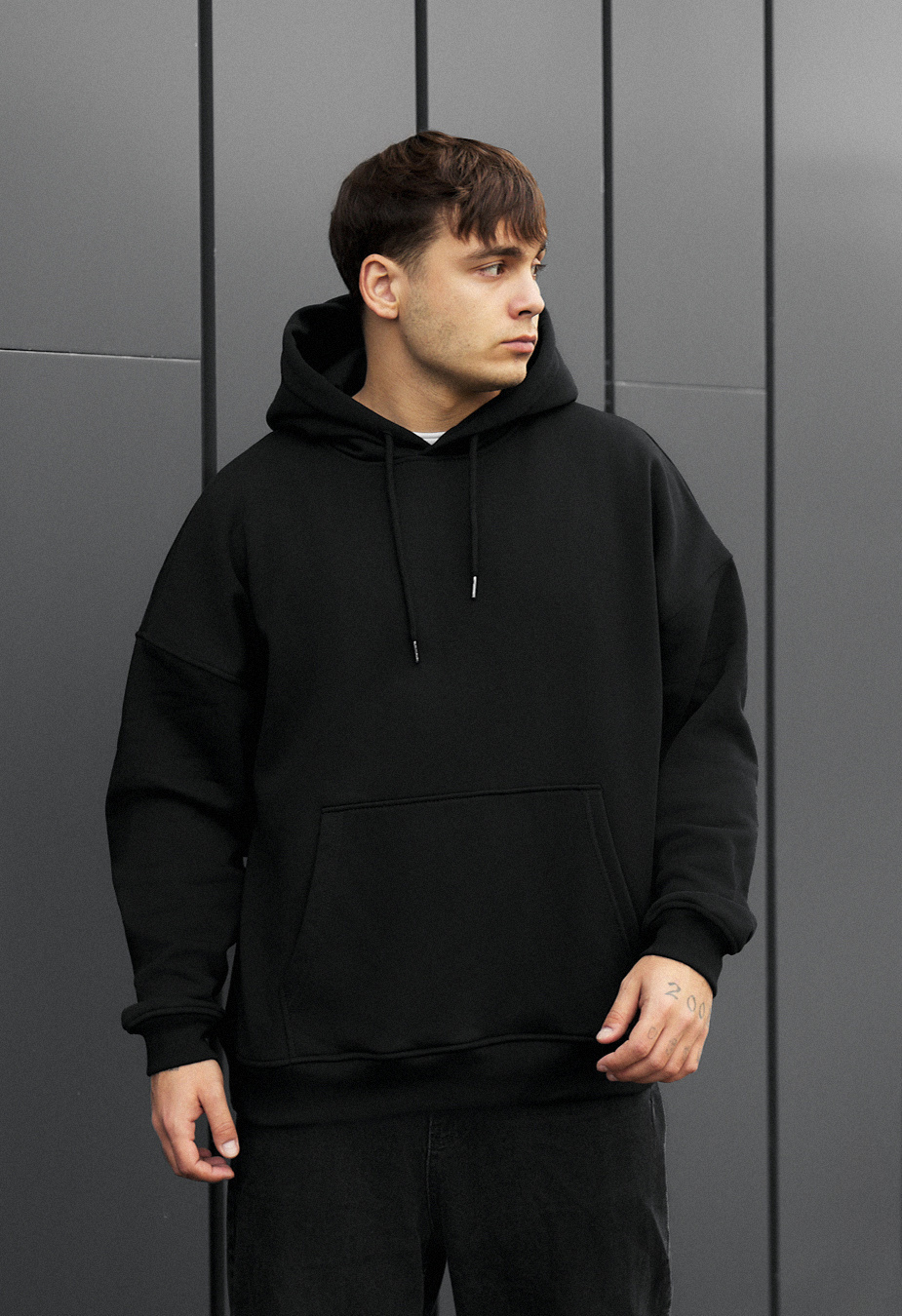 Худі чоловіче Staff pure of heart oversize fleece чорне з