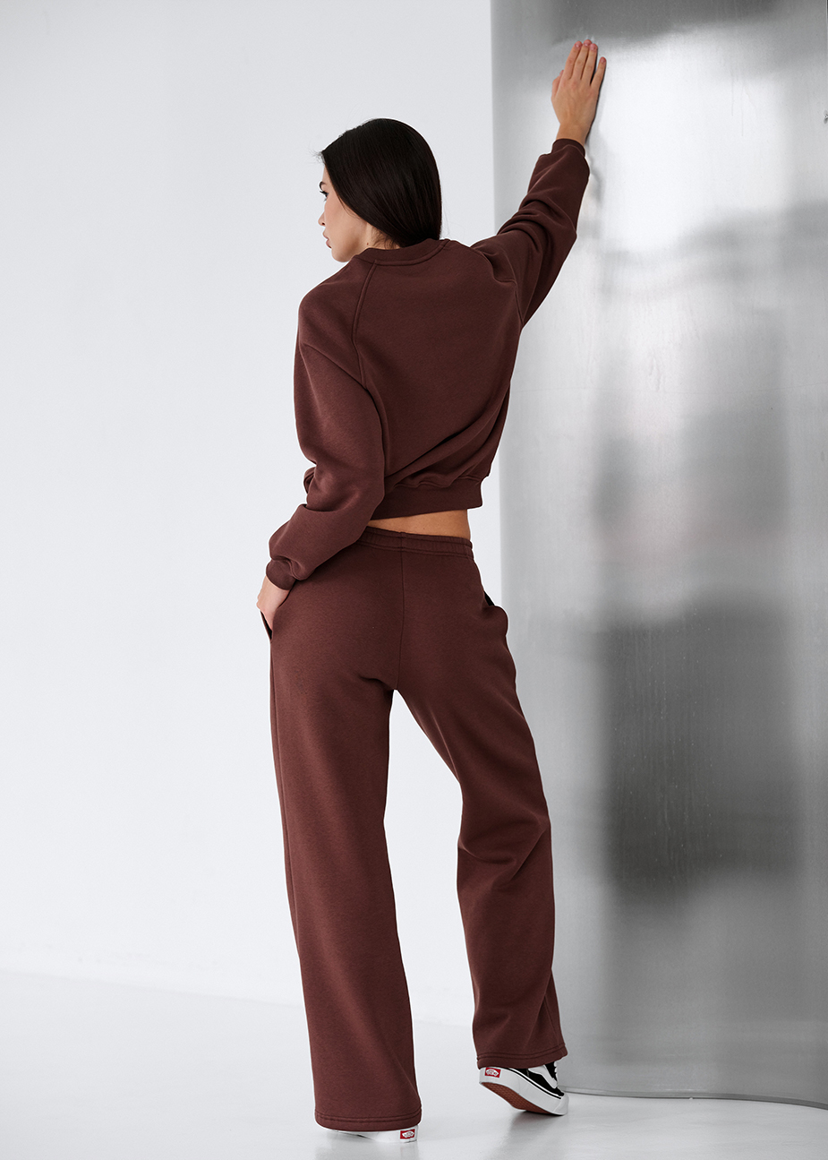 Спортивний костюм жіночий Staff vel brown oversize fleece