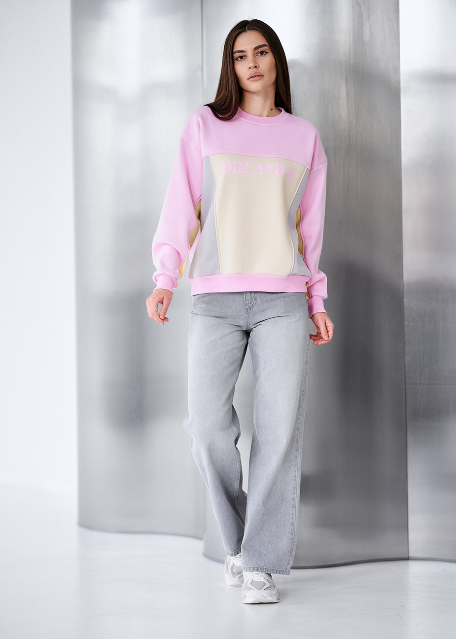Світшот жіночий Staff dre pink oversize fleece рожевого/лимонного
