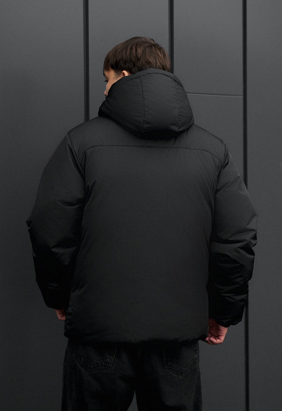 Куртка зимова чоловіча Staff rovx black & blue gray чорна/синьо