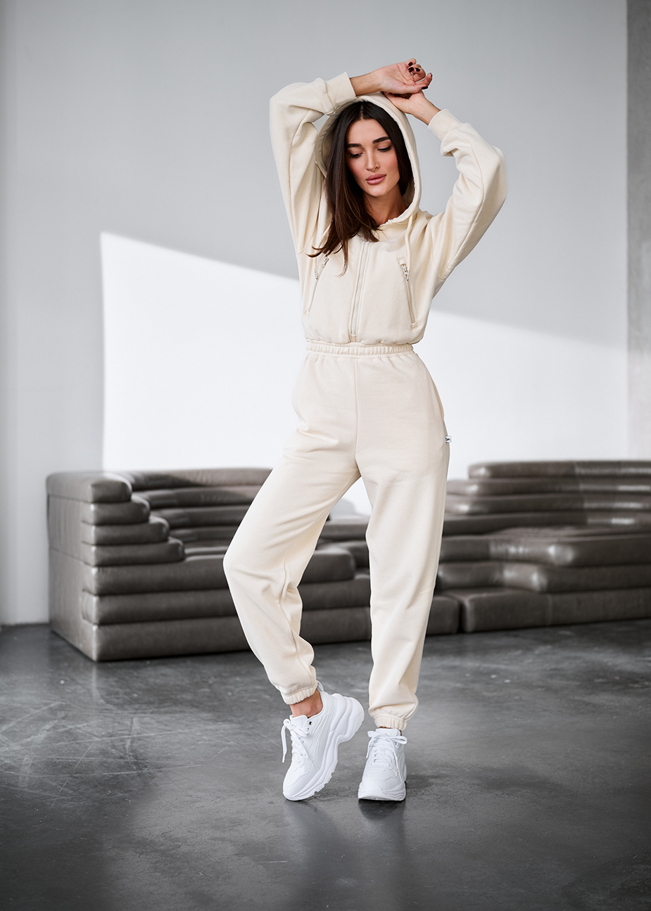Комбінезон жіночий Staff ср milk fleece молочного кольору для