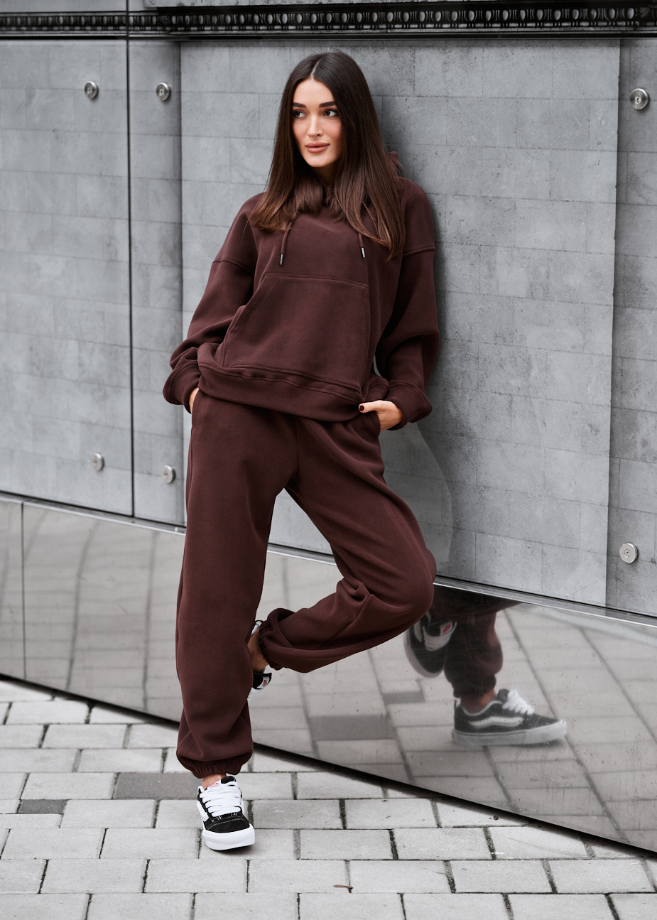 Спортивний костюм жіночий Staff nu brown oversize fleece