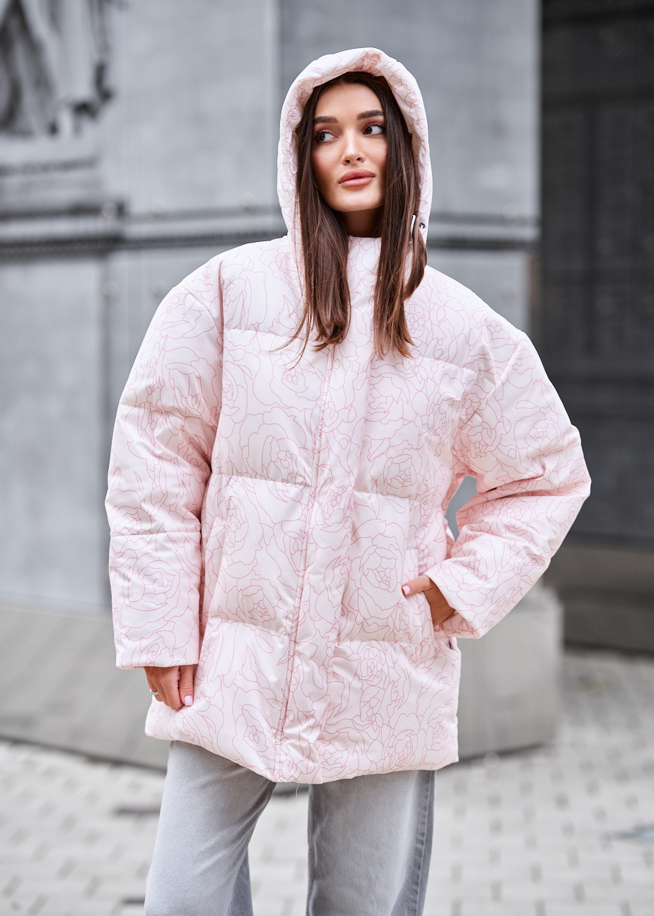 Зимова куртка жіноча Staff tom light pink flo світло-рожева з