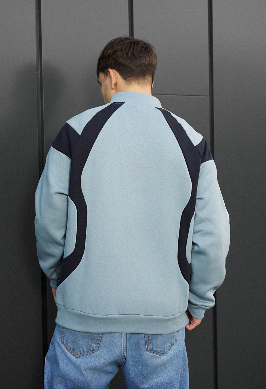 Олімпійка чоловіча Staff ha 2 oversize fleece світло-синя/темно
