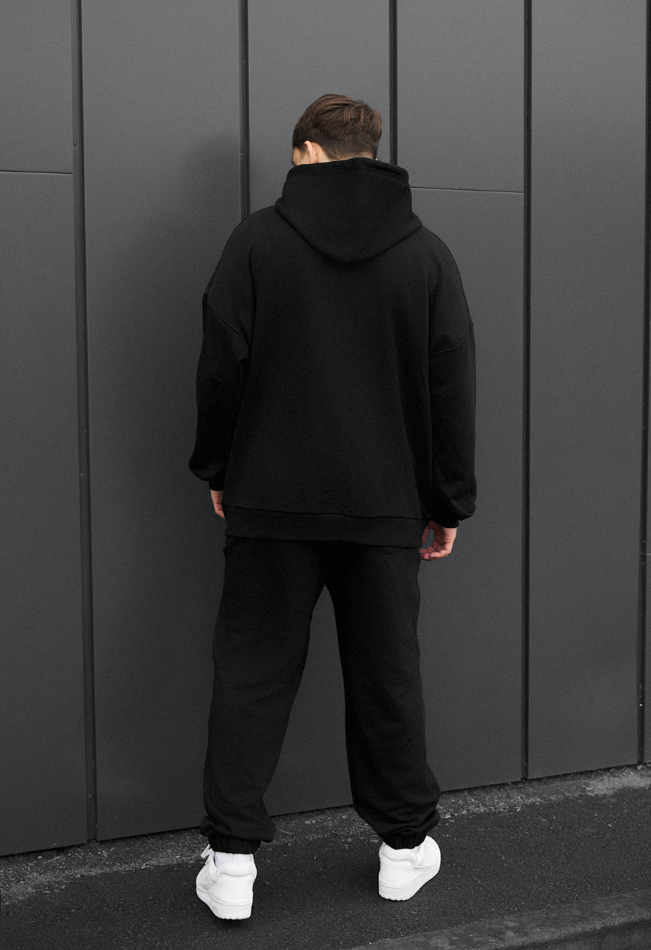 Костюм спортивний чоловічий Staff sei logo black oversize чорний з
