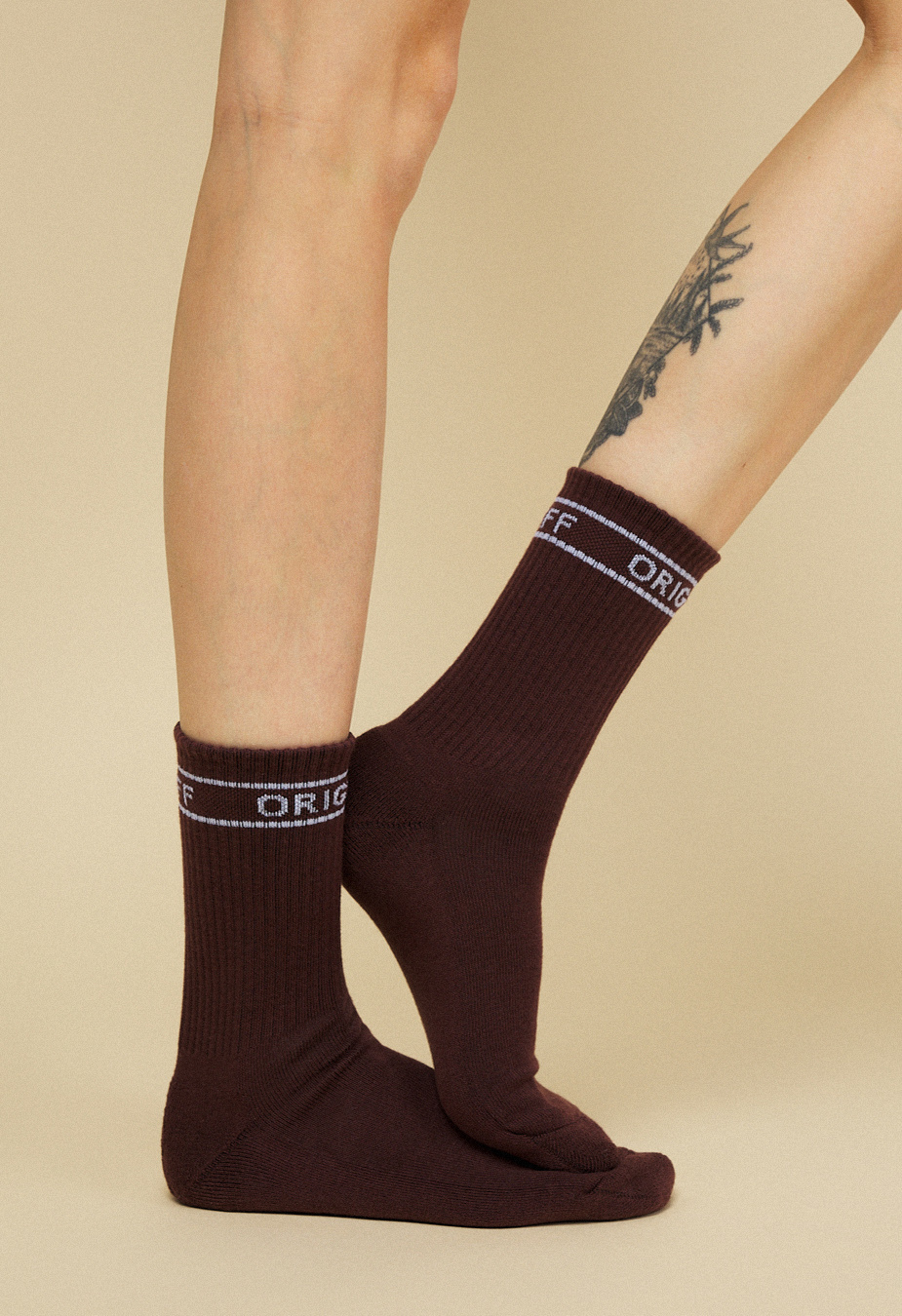 Жіночі шкарпетки Staff original brown (утеплені) коричневі високі