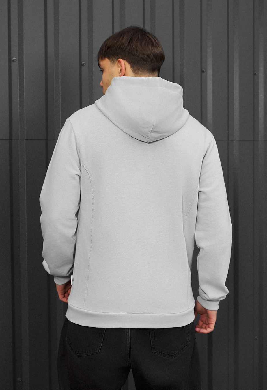 Худі чоловіче Staff zip light gray світло-сіре на блискавці