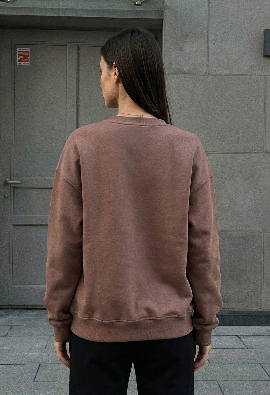 Світшот жіночий Staff brown oversize fleece коричневий бавовняний