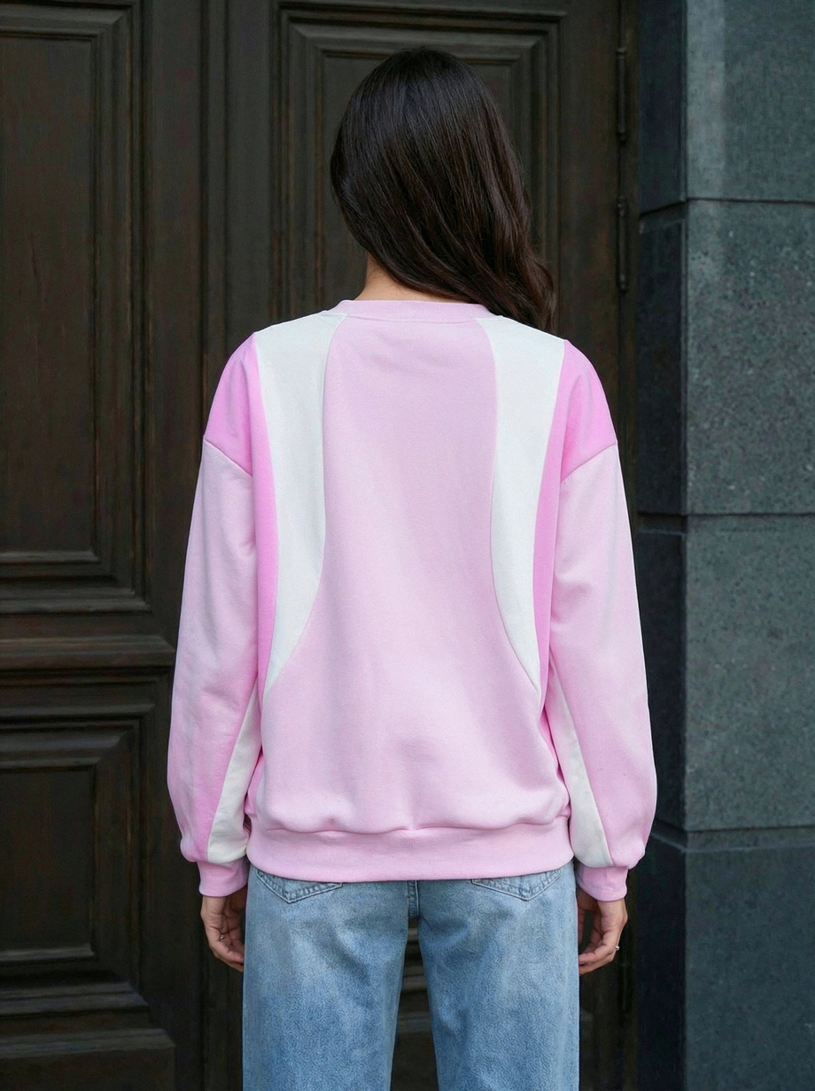Світшот жіночий Staff st mix 3 logo oversize fleece світло-рожевий