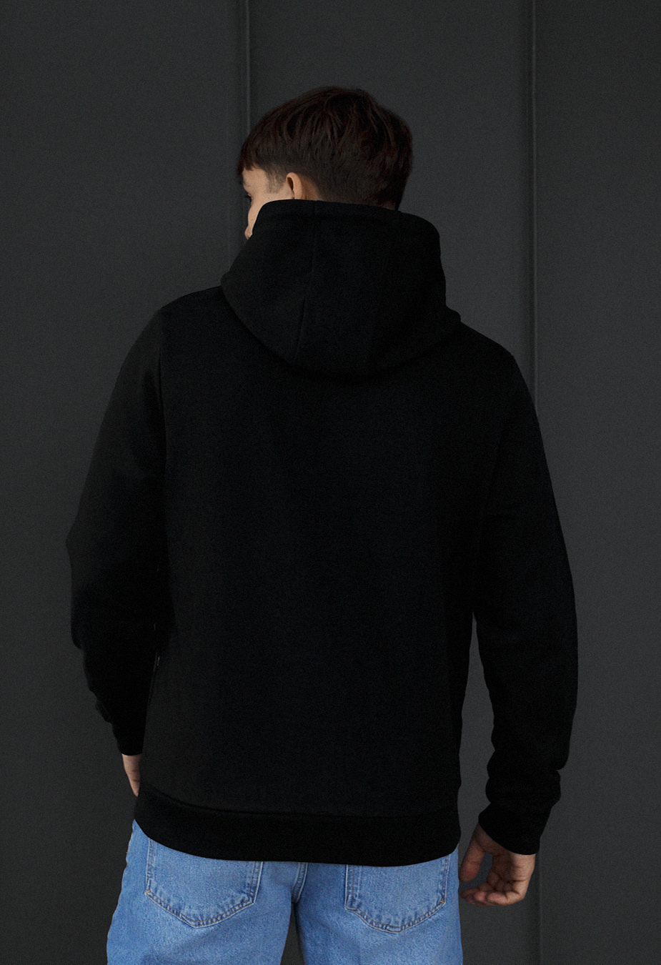 Худі чоловіче Staff se black zip чорне бавовняне молодіжне на