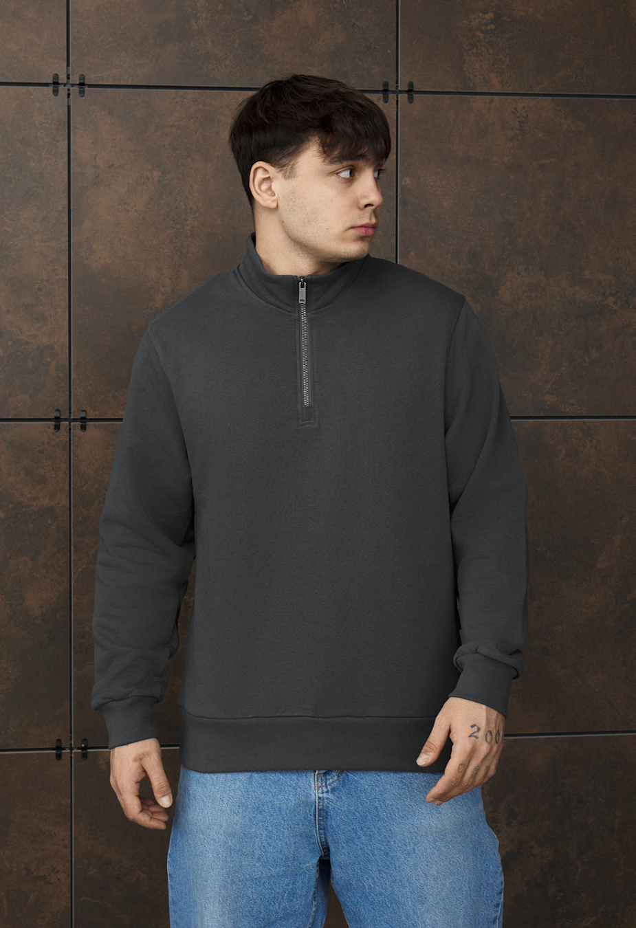 Олімпійка чоловіча Staff oxi dark gray темно-сіра брендова