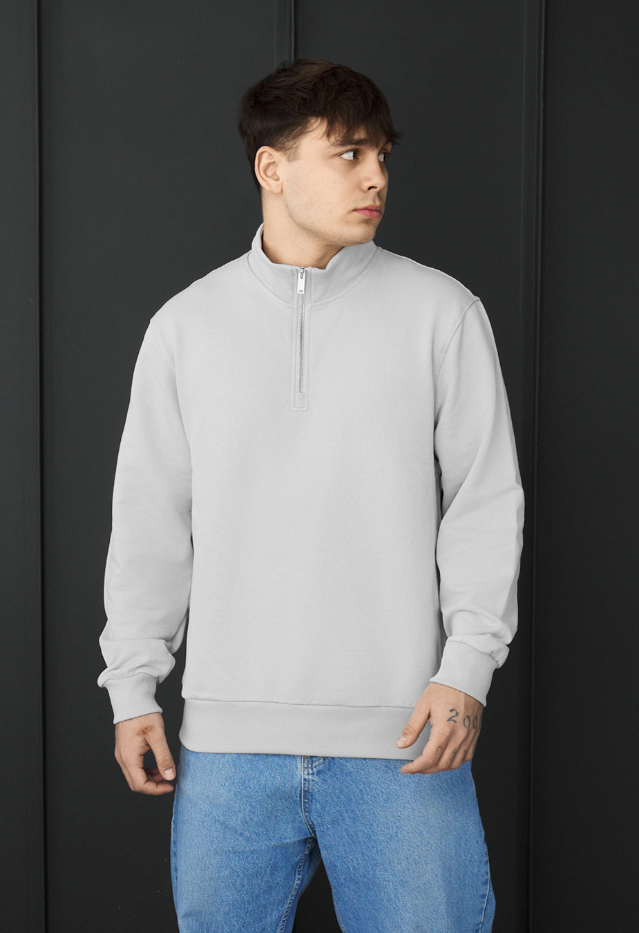 Олімпійка чоловіча Staff oxi light gray світло-сіра бавовняна