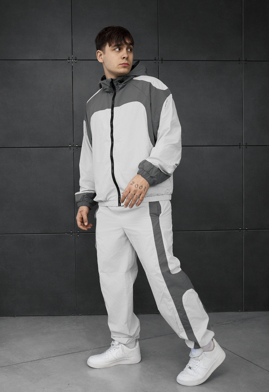 Спортивний костюм чоловічий Staff jan dark & light gray oversize