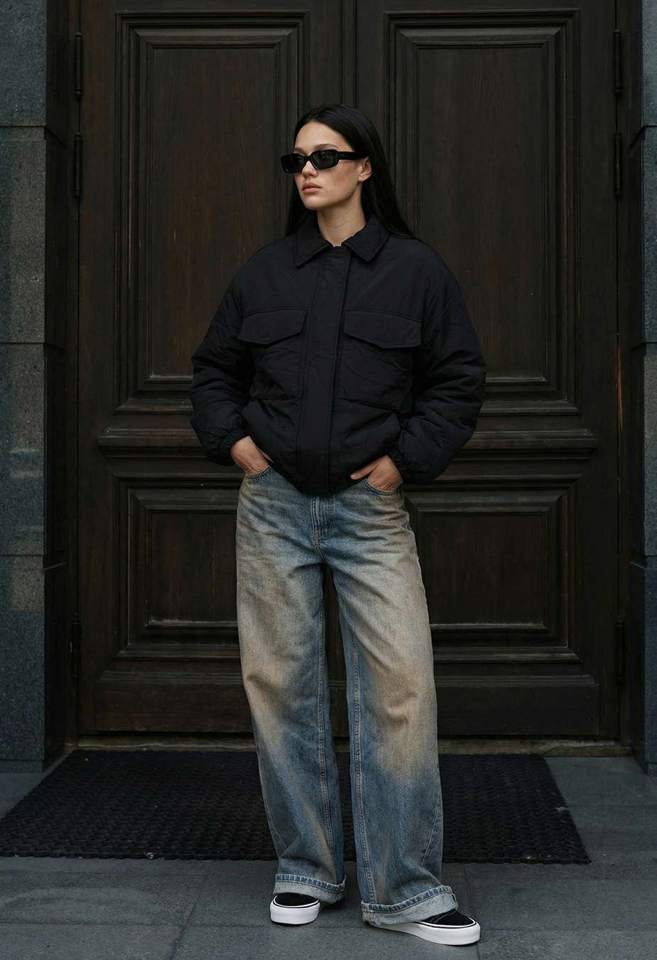 Куртка жіноча Staff fuze black oversize чорна утеплена