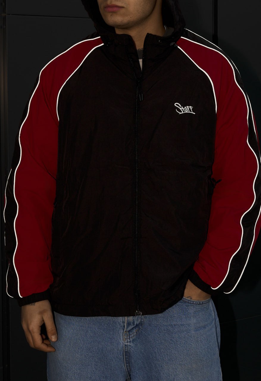 Чоловіча вітровка Staff az black & red reflective oversize чорно