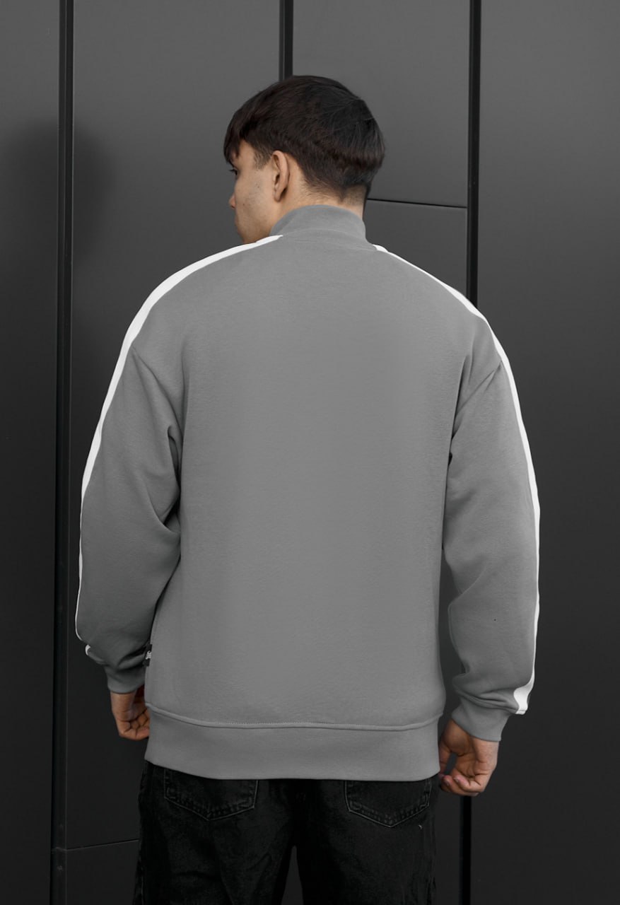 Олімпійка чоловіча Staff lok zip light gray oversize світло-сіра